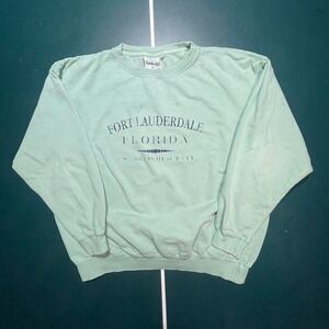 Vintage washed green Fort Lauderdale‎ crewneck sweatshirt size XL made in USA
